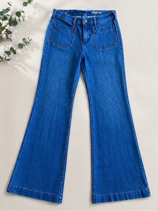 GAP Denim - GAP 1969 Flare Patch Authentic mid Rise Size 8Short 29s Women’s Denim Jeans